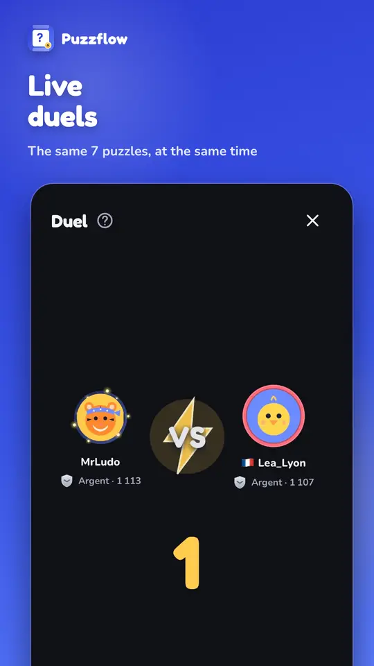 The start of a live duel between two players